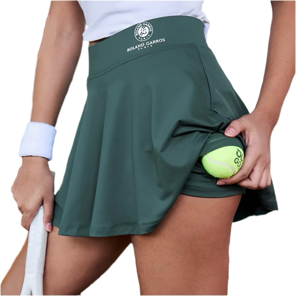 Roland Garros Women’s Flouncy Tennis Skirt (Green) - 爱游戏体育-爱游戏|爱游戏官方网站