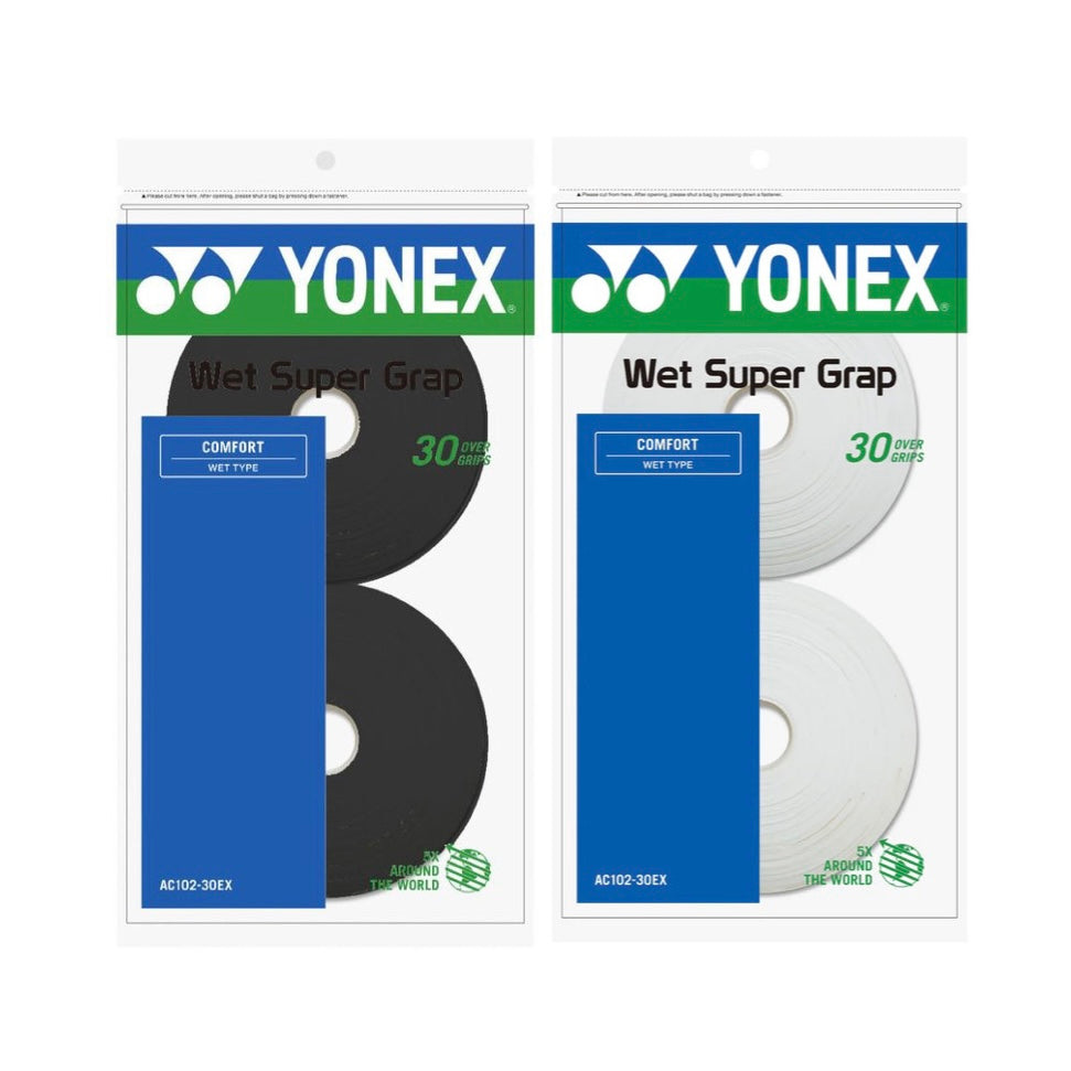 Yonex Wet Super Grap Overgrip (Black / White) (30 pieces) - 爱游戏体育-爱游戏|爱游戏官方网站
