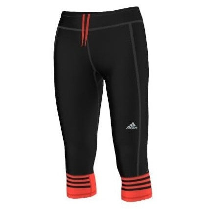 Adidas Women's Response 3/4 Tights Pants Leggings (Black-Neon orange) (size M) - 爱游戏体育-爱游戏|爱游戏官方网站