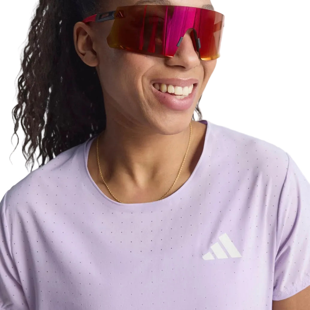 Adidas Women's Adizero Running Tee Top T-Shirt (Purple)
