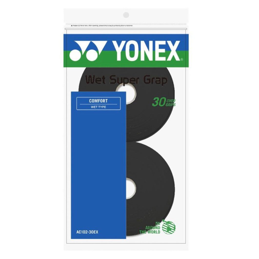 Yonex Wet Super Grap Overgrip (Black / White) (30 pieces) - 爱游戏体育-爱游戏|爱游戏官方网站