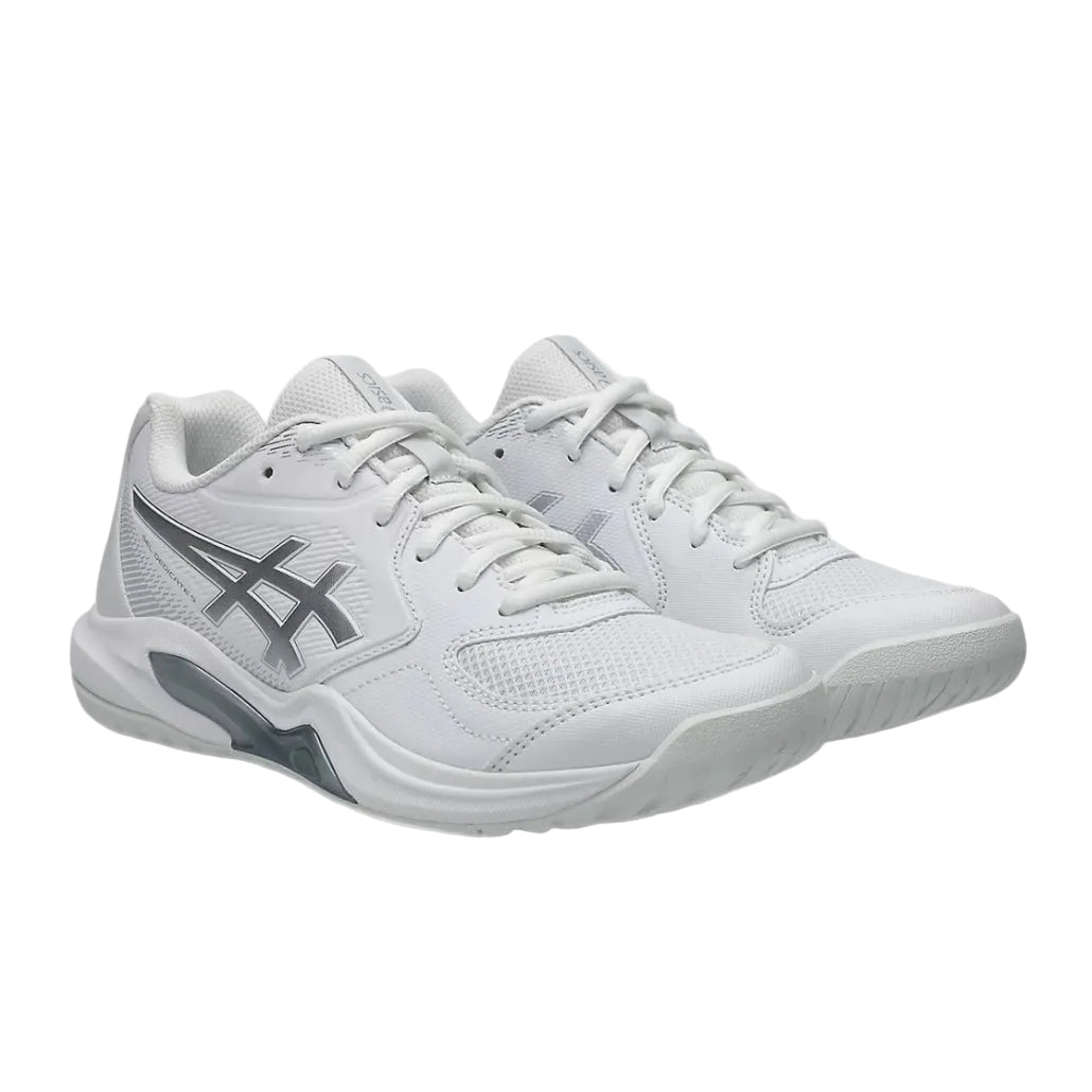Asics Gel-Dedicate 9 Wide (D) Women’s Tennis Shoes (White-Pure Silver)