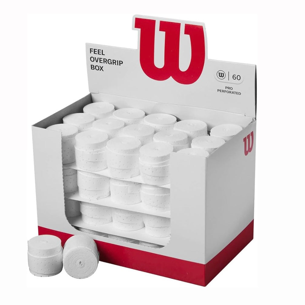 Wilson Pro Perforated Feel Overgrip Box (White) (60 pieces) - 爱游戏体育-爱游戏|爱游戏官方网站