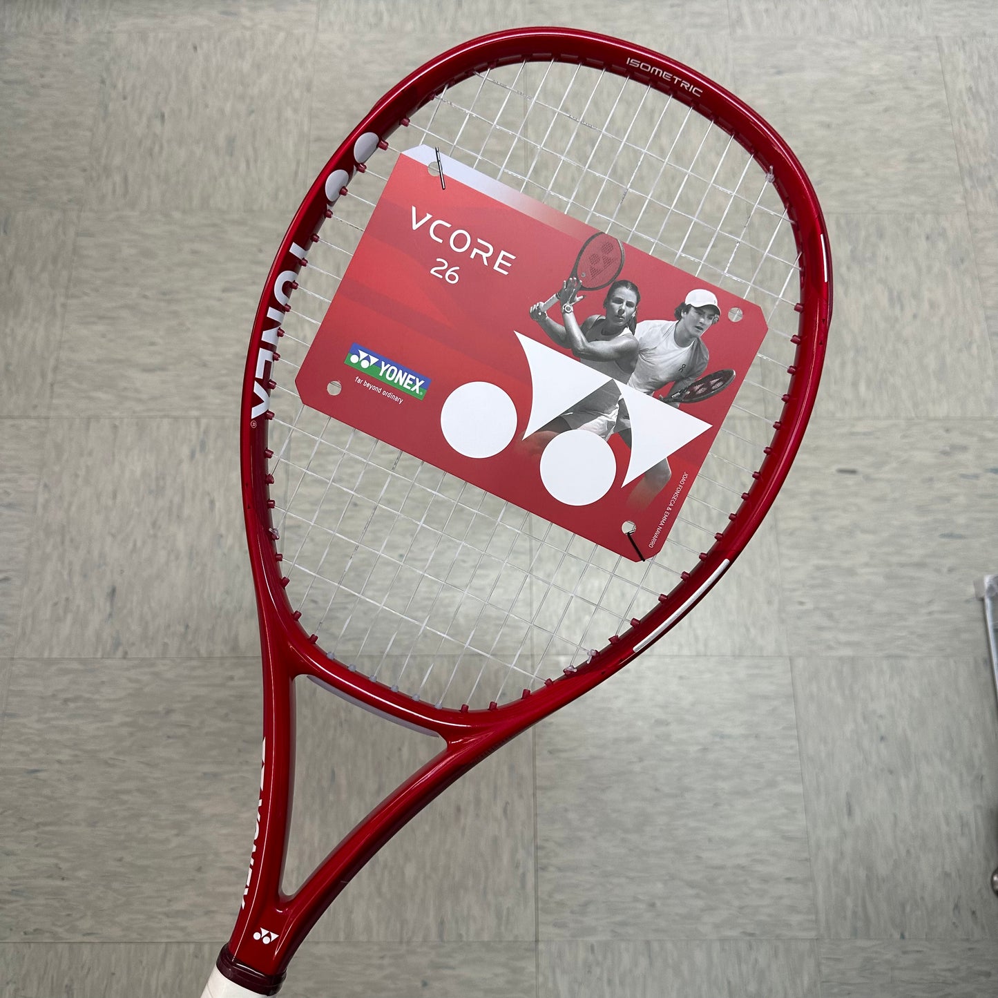 Yonex Vcore 26 Ruby Red Junior Tennis Racket 2026 (Unstrung 235g) (Strung with Synthetic Gut White @ 45lb) - 爱游戏体育-爱游戏|爱游戏官方网站