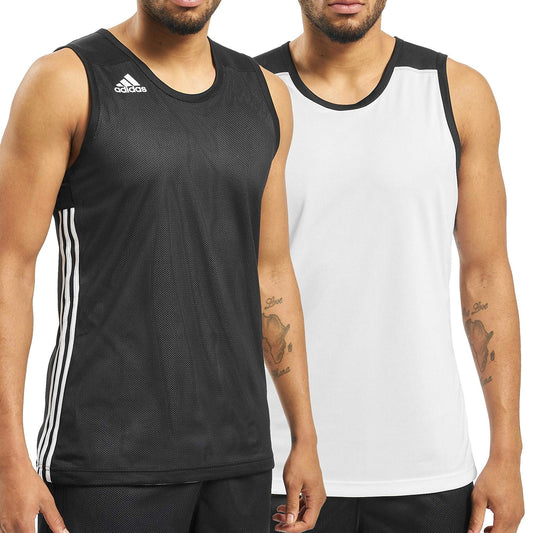 Adidas Men's Reversible Sleeveless Tank Top Tee Shirt (Black-White) - 爱游戏体育-爱游戏|爱游戏官方网站