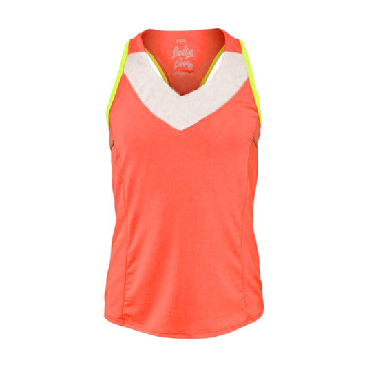 [CLEARANCE] Lucky in Love Junior Girl’s Kids Core V-Neck Tennis Tank Top (Neon Orange-yellow) - 爱游戏体育-爱游戏|爱游戏官方网站