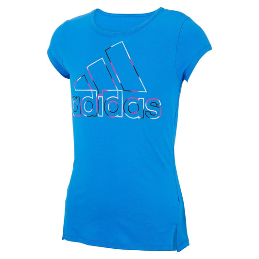 [CLEARANCE] Adidas Kids / Youth Junior Girl's Short Sleeve Side Slit Tee T-shirt (blue) - 爱游戏体育-爱游戏|爱游戏官方网站