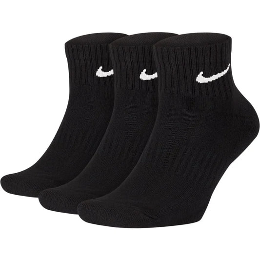 Nike Cotton Cushioned Quarter (Ankle) 3-Pack Socks (Black) - 爱游戏体育-爱游戏|爱游戏官方网站