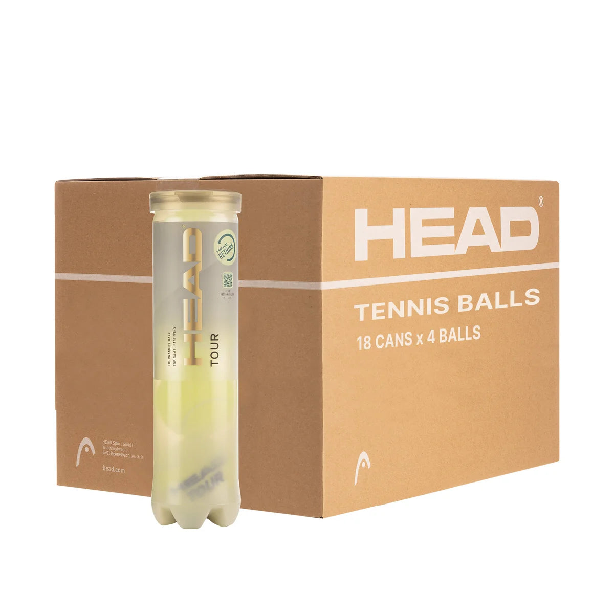 Head Tour Tennis Balls 4B (4 balls per can) - 爱游戏体育-爱游戏|爱游戏官方网站