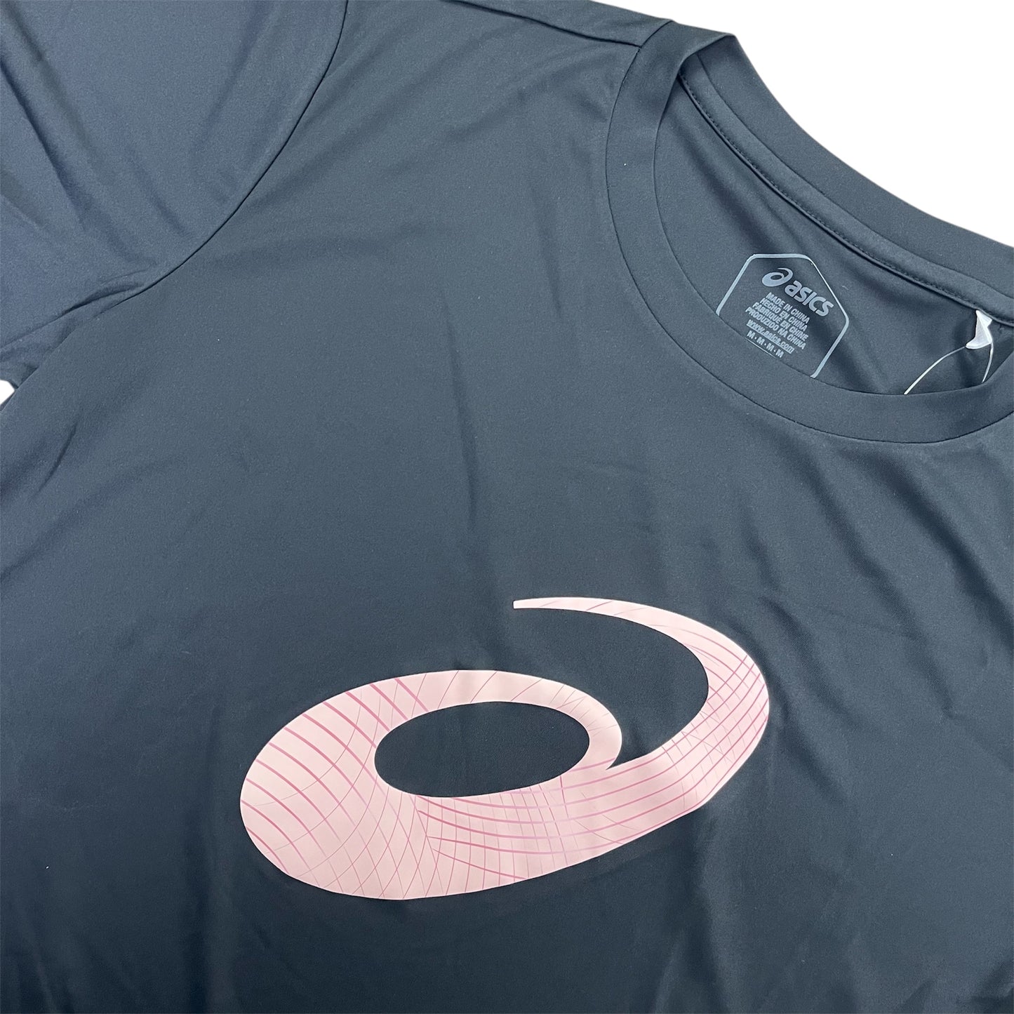 ASICS Women’s Short Sleeve Dri-FIT Top Tee Shirt (Black-light pink)