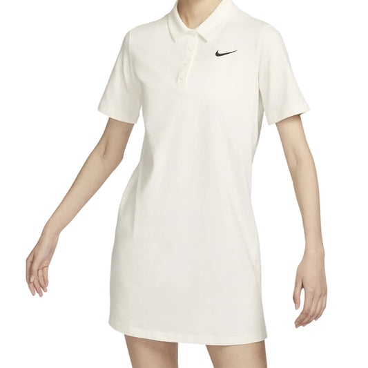 Nike Women’s Cotton Short Sleeves Polo Dress (Off White)