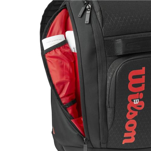 Wilson Clash v3 Super Tour Backpack Bag (Black-Red) - 爱游戏体育-爱游戏|爱游戏官方网站