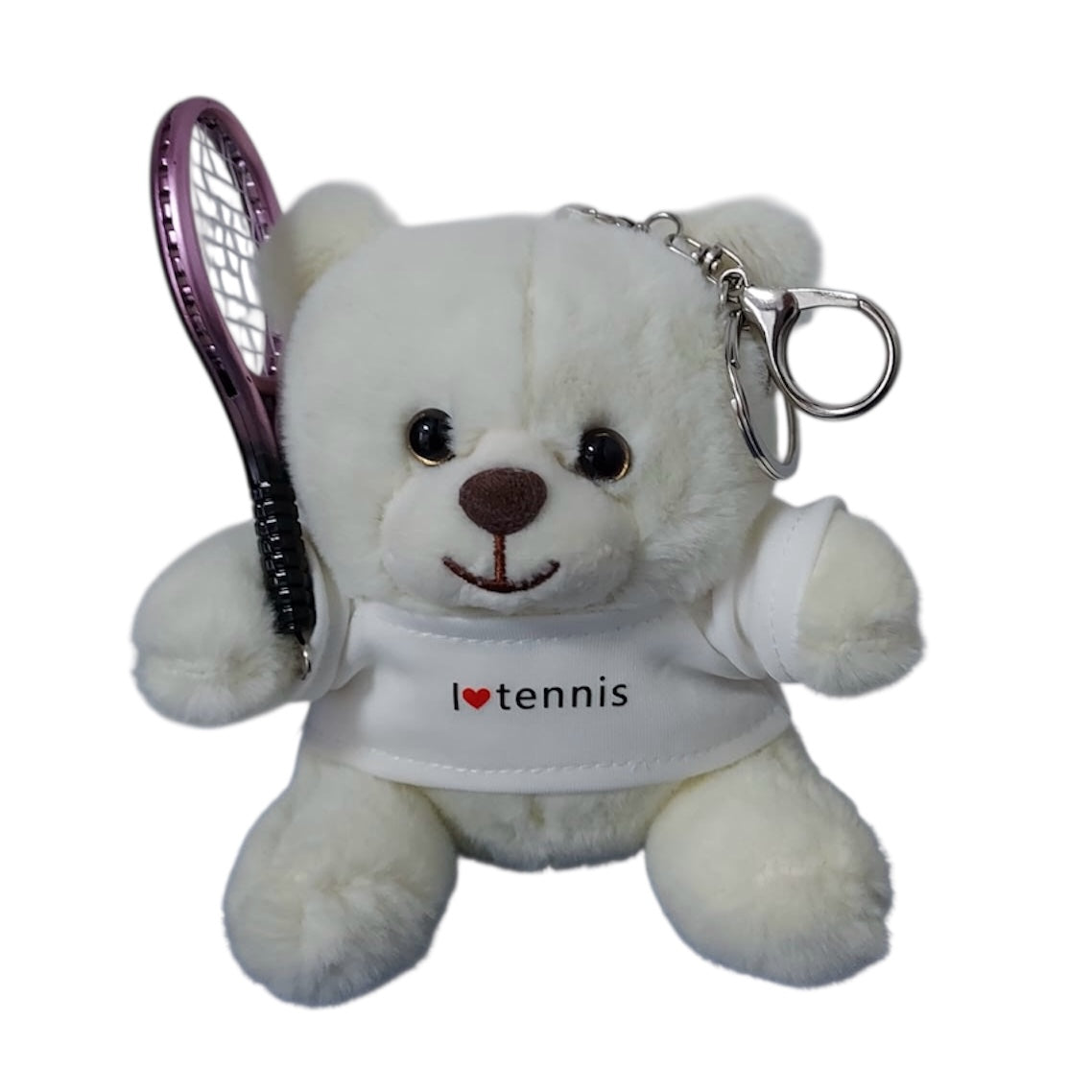 Teddy Bear Tennis Ball / Racket Plush Keychain Keyring - 爱游戏体育-爱游戏|爱游戏官方网站