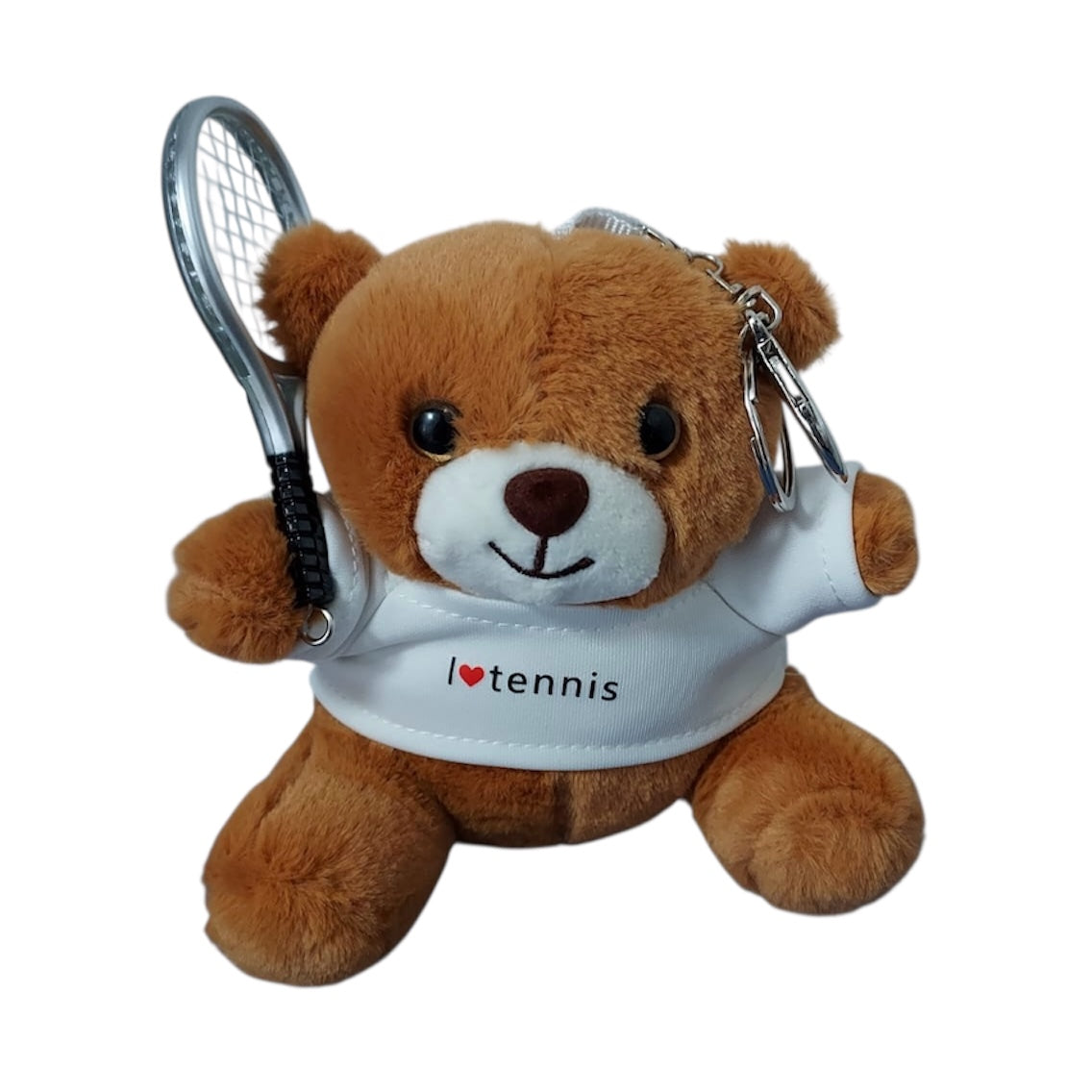 Teddy Bear Tennis Ball / Racket Plush Keychain Keyring - 爱游戏体育-爱游戏|爱游戏官方网站
