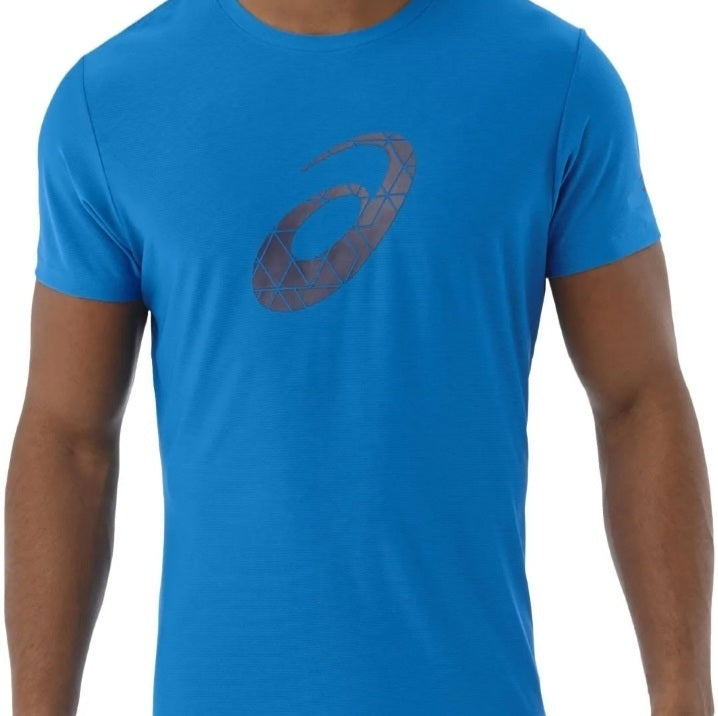 ASICS Men's Dri-Fit Graphic SS Top Tee Shirt (Blue) (Size XXL) - 爱游戏体育-爱游戏|爱游戏官方网站