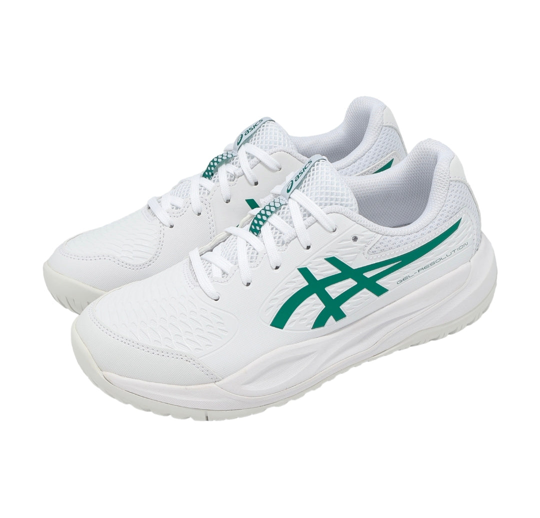 Asics Gel-Resolution X GS Junior Tennis Shoes (White-Putch Green) - 爱游戏体育-爱游戏|爱游戏官方网站